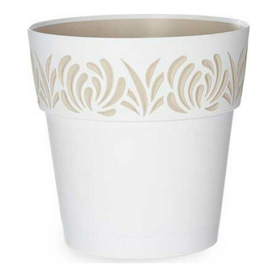 Stefanplast Samopostrežni cvetlični lonec Stefanplast Gaia White Beige Plastic 25 x 25 x 25 cm
