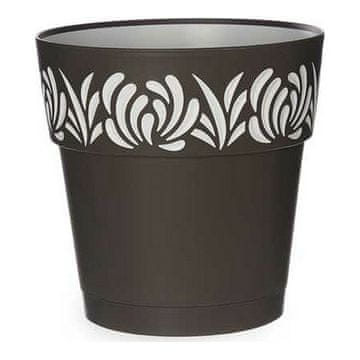 Stefanplast Samopostrežni cvetlični lonec Stefanplast Gaia antracitno siva plastika 25 x 25 x 25 cm