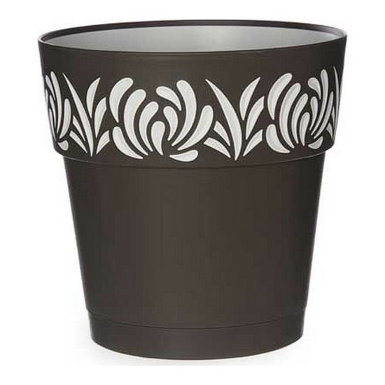 Stefanplast Samopostrežni cvetlični lonec Stefanplast Gaia antracitno siva plastika 25 x 25 x 25 cm
