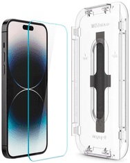 Spigen EZ Fit GLAS.tR prozorno - iPhone 14 Pro Max z enostavnim aplikatorjem 2x zaščitno steklo 2.5D, zaščita senzorja prosojnosti