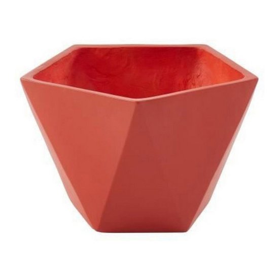 BigBuy Lonec za rastline Beau Rivage Geometrična roza korala iz steklenih vlaken 50 x 30 cm