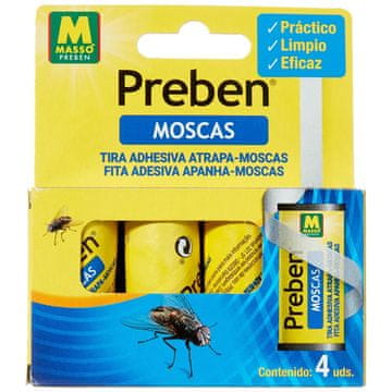 BigBuy Lepilni trak za uničevanje muh Massó 4 enote