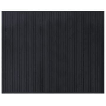 Vidaxl Pravokotna preproga črna 80x100 cm bambus