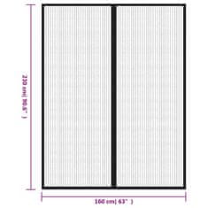Vidaxl Zavesa proti mrčesu 2 kosa z magnetnimi bloki črna 230x160 cm