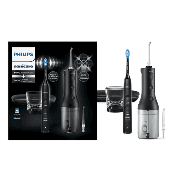Philips Sonicare Sonicare DiamondClean 9000 zobna ščetka + ustna prha, črna (HX3866/43)