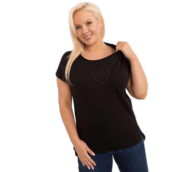 FANCY Ženska bluza plus size z aplikacijo črna FA-BZ-9173.29X_407211
