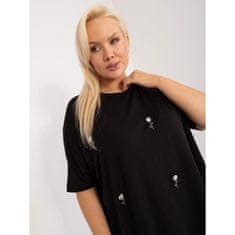 FANCY Ženska bluza plus size z okroglim vratom črna FA-BZ-9300.27X_407271 Univerzalni