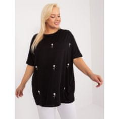 FANCY Ženska bluza plus size z okroglim vratom črna FA-BZ-9300.27X_407271 Univerzalni