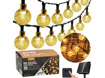 GARDEN LINE Solarna vrtna girlanda z 50 LED, 9,35 m dolg vrvi s svetilkami