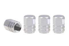 AMIO aluminijasti pokrovčki ventilov srebrni 4 kosi amio-02236