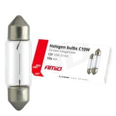 AMIO halogenske žarnice c10w festoon 31mm 12v 10 kosov amio-02555