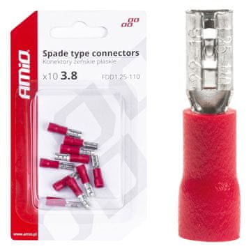 slomart IZOLIRANI ŽENSKI PLOSKI KONEKTORJI AMiO 3.8MM (10 KOSOV)