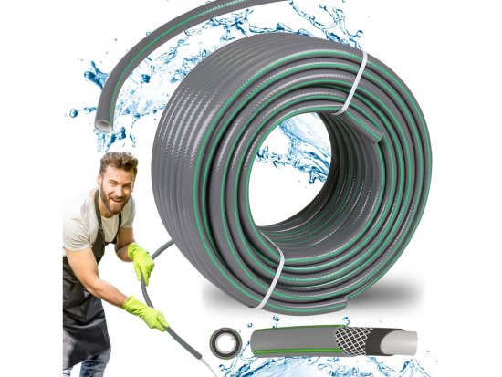 GARDEN LINE Vrtna cev, 4-slojna, sivo-zelena PREMIUM PLUS 30m-1/2"