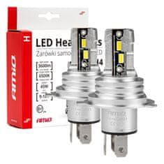 AMIO LED avtomobilske žarnice h-mini serije h4 6500k canbus amio-03331