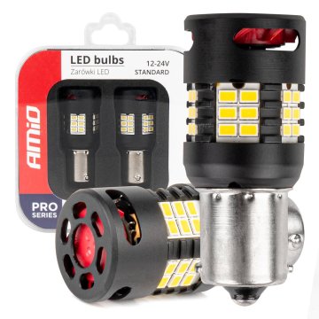 AMIO vodila canbus pro serija 1156 ba15s p21w r10w r5w 24x3020 smd ventilator bela 12v 24v amio-03721