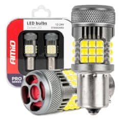AMIO Vodila canbus pro serija 1156 ba15s p21w r10w r5w 36x3030 smd ventilator bela 12v 24v amio-03722