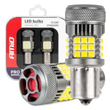 AMIO Vodila canbus pro serija 1156 ba15s p21w r10w r5w 36x3030 smd ventilator bela 12v 24v amio-03722