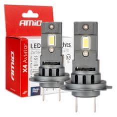 AMIO LED avtomobilske žarnice x4 serije aviator h7 6500k canbus amio-03764