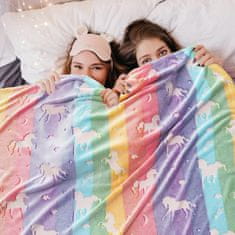 Netscroll Otroška odeja, ki se sveti v temi, darila, ideja za darilo, darila za otroke, LuminousBlanket, roza