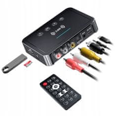 BergMont Transmiter bluetooth 5.0 adapter avdio , avto, HiFi, oddajnik in sprejemnik NFC, AUX, Chinch, Jack, FM/TX/RX, črna