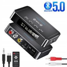 BergMont Transmiter bluetooth 5.0 adapter avdio , avto, HiFi, oddajnik in sprejemnik NFC, AUX, Chinch, Jack, FM/TX/RX, črna