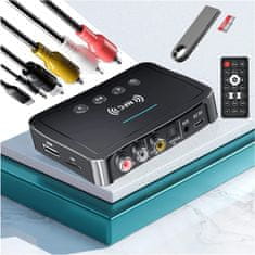 BergMont Transmiter bluetooth 5.0 adapter avdio , avto, HiFi, oddajnik in sprejemnik NFC, AUX, Chinch, Jack, FM/TX/RX, črna