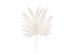 LAALU.cz Komplet 2 okraskov: okrasni listi bele barve z bleščicami 44 cm