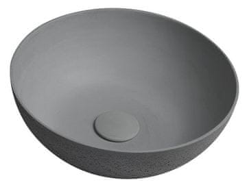 SAPHO FORMIGO Ročno Izdelano Betonsko Umivalnik 39cm, Sivi Mat Za Pult