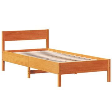 Vidaxl Posteljni okvir brez vzmetnice voščeno rjav 100x200 cm borovina