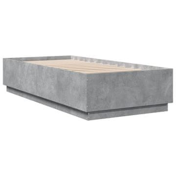 Vidaxl Posteljni okvir betonsko siv 100x200 cm inženirski les