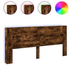 Vidaxl Omarica za vzglavje postelje LED dim. hrast 220x16,5x103,5 cm