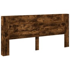 Vidaxl Omarica za vzglavje postelje LED dim. hrast 220x16,5x103,5 cm