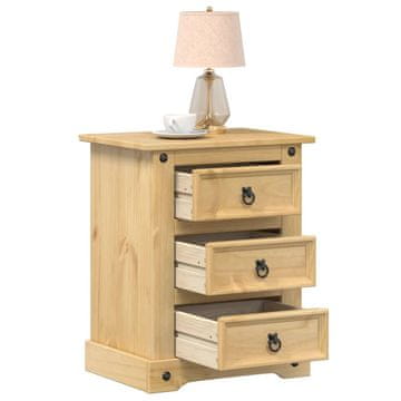 Vidaxl vidaXL Nočna omarica Corona, 53x39x66 cm, masivni borov les