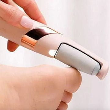 Netscroll Eleganten električni odstranjevalec trde kože na peti, brusilec trde kože, električna pilica za stopala, brusilnik za pete je kompakten in majhen, USB polnjenje, vgrajena svetilka, Heely