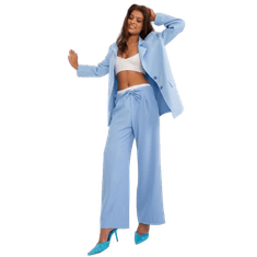 ITALY MODA Ženske široke hlače z dvojnim pasom svetlo modre barve DHJ-SP-A7327TR.25_407367 L