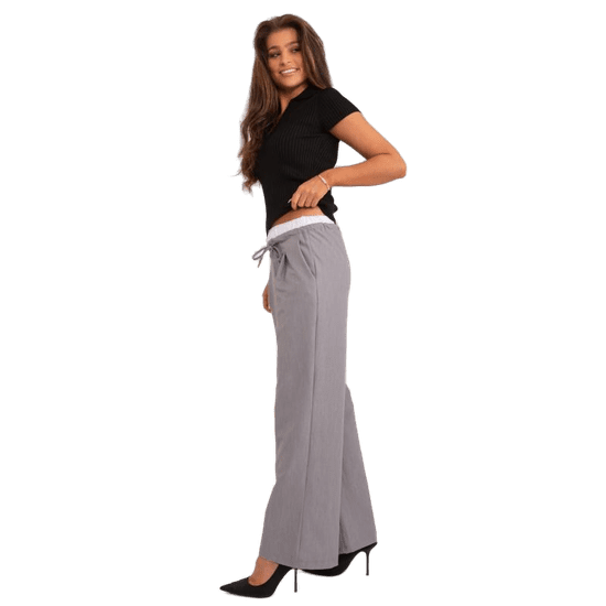 ITALY MODA Ženske hlače z žepi sive barve DHJ-SP-A7327TR.57_407403