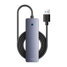 BASEUS Vozlišče 4v1 Baseus UltraJoy Lite 200cm USB-A do 4x USB 3.0 + USB-C 5V (sivo)