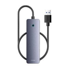 BASEUS Vozlišče 4v1 Baseus UltraJoy Lite 50cm USB-A do 4x USB 3.0 + USB-C 5V (sivo)