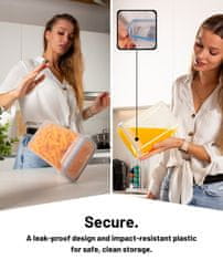 Deco Haus Kuhinjske posode za shranjevanje hrane za večkratno uporabo z nepredušnimi pokrovi – Plastika brez BPA– Komplet 24 posod - modra