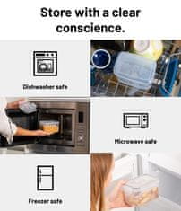 Deco Haus Komplet 24 Posod za shranjevanje – Kuhinjske posode za shranjevanje hrane za večkratno uporabo z nepredušnimi pokrovi - Primerne za mikrovalovno pečico, pomivalni stroj in zamrzovalnik - črna