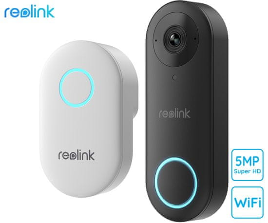 Reolink D340W pametni video zvonec, 2K+, WiFi, zaznavanje gibanja