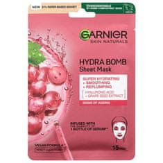 Garnier Skin Naturals Hydra Bomb Natural Origin Grape Seed Extract vlažilna in posvetlitvena maska v robčku proti znakom staranja 1 kos za ženske
