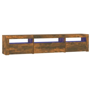 Vidaxl TV omarica z LED lučkami dimljeni hrast 195x35x40 cm