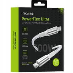 Innostyle INNOSTYLE POWERFLEX ULTRA KABEL USB-C HITRO POLNJENJE THUNDERBOLT 10GBPS 100W KEVLAR 2M SREBRN