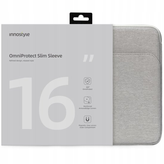 Innostyle INNOSTYLE TORBA ZA PRENOSNI RAČUNALNIK 15,6 16 VODOODPORNA TORBA OMNIPROTECT SLIM SIVA