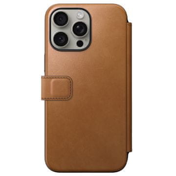 Nomad Modern Leather Folio, english tan - iPhone 15 Pro Max