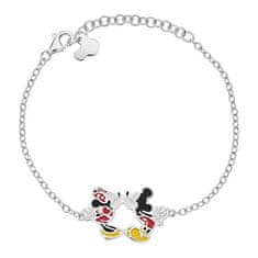 Disney Čudovita srebrna zapestnica Mickey in Minnie Mouse BS00044SL-55.CS