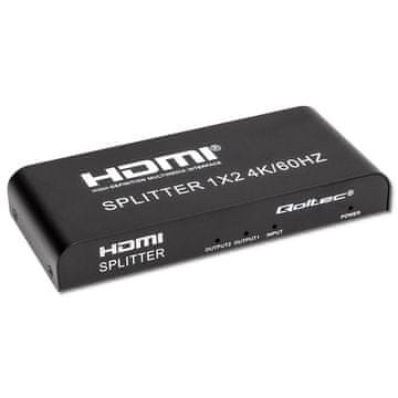 Aktivni razdelilnik Qoltec 2 x HDMI 4K x 2K | 6 Gb/s | 60 Hz | Visoka stabilnost