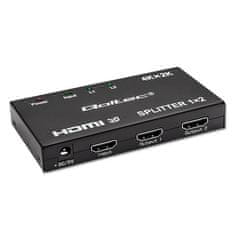 Aktivni razdelilnik Qoltec 2 x HDMI 4K x 2K | 3,4 Gb/s | Visoka stabilnost