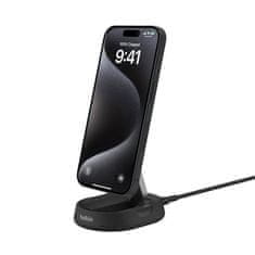 Belkin BOOST CHARGE PRO Qi2 15W magnetno stojalo za polnjenje, pretvorljivo, brez adapterja, črno